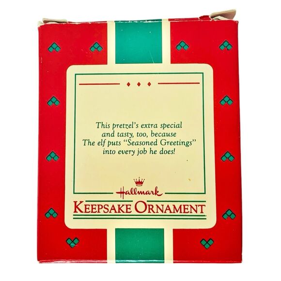 Hallmark Keepsake Ornament Seasoned Greetings Elf & Pretzel Christmas Tree 1987 - Picture 7 of 10